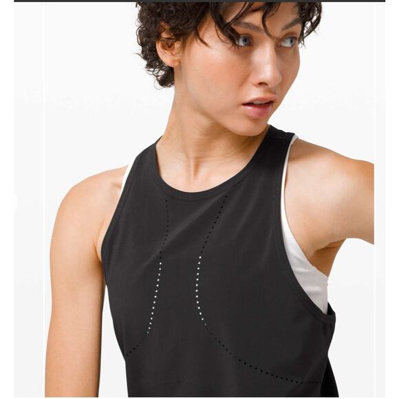 Lululemon Find Your Pace Women Tank Black Vented Reflective Top Medium 8 - 10 - Picture 6 of 11